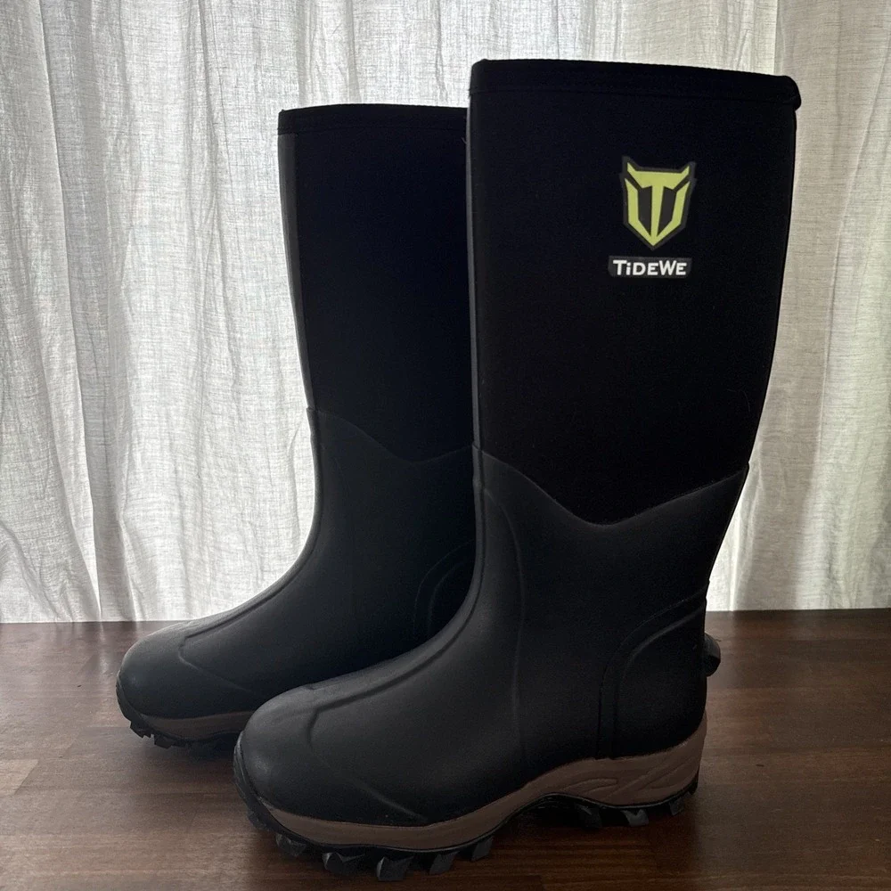 TideWe Rubber Boots Men's 8 Women's 9 Waterproof Rain Boots Steel Shank New